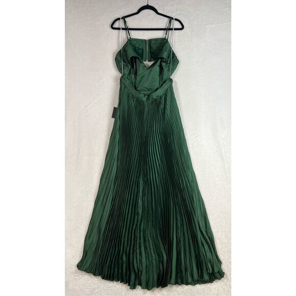 Lulus Got the Glam Emerald Green Pleated Cutout Maxi Dress Size XL NWT - Picture 6 of 10